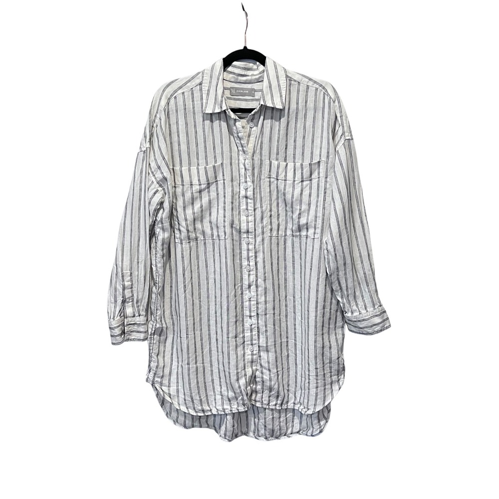 Everlane‎ The Relaxed Shirt Dress Size S Striped Long Sleeve Button Down